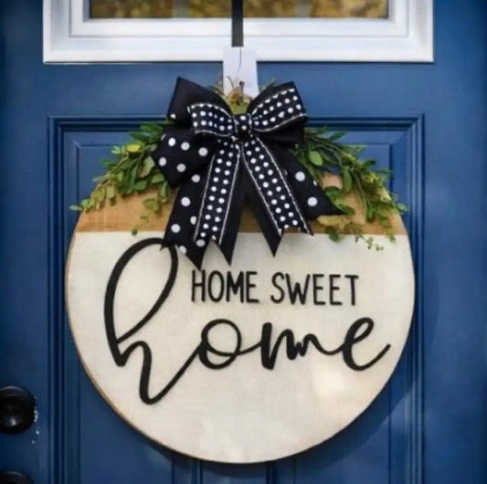 18’’ Wood Door Hanger-Antique White and Neutral