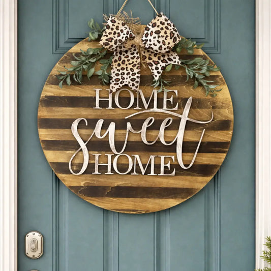 18’’ Wood Door Hanger-Black/Neutral Stripes