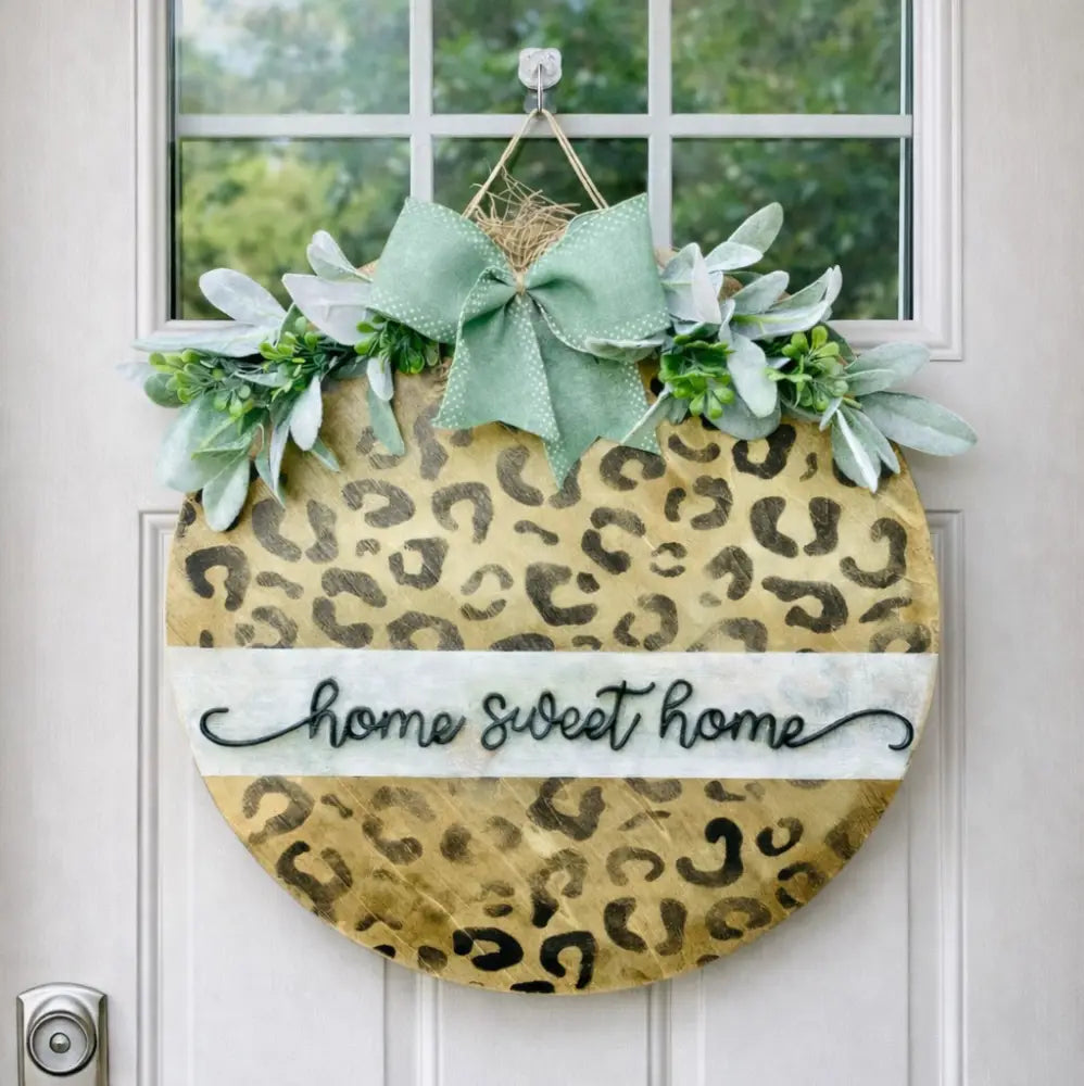 18’’ Wood Door Hanger-Cheetah Print