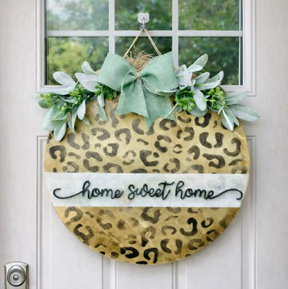18’’ Wood Door Hanger-Cheetah Print