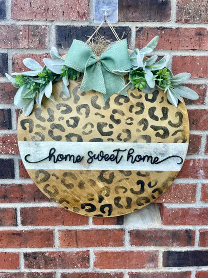 18’’ Wood Door Hanger-Cheetah Print