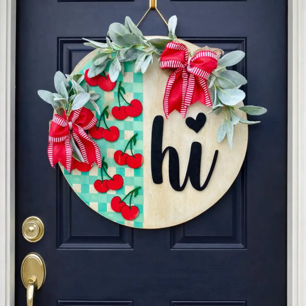 18’’ Wood Door Hanger-Cherries/Hi