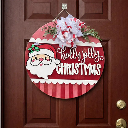 18’’ Wood Door Hanger-Holly Jolly Christmas