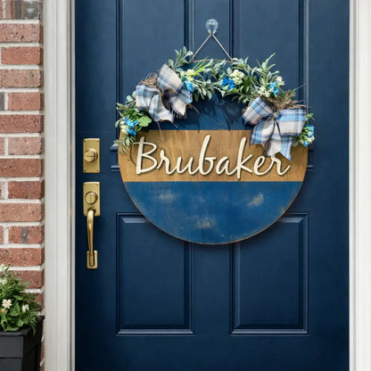 18’’ Wood Door Hanger-Navy/Neutral