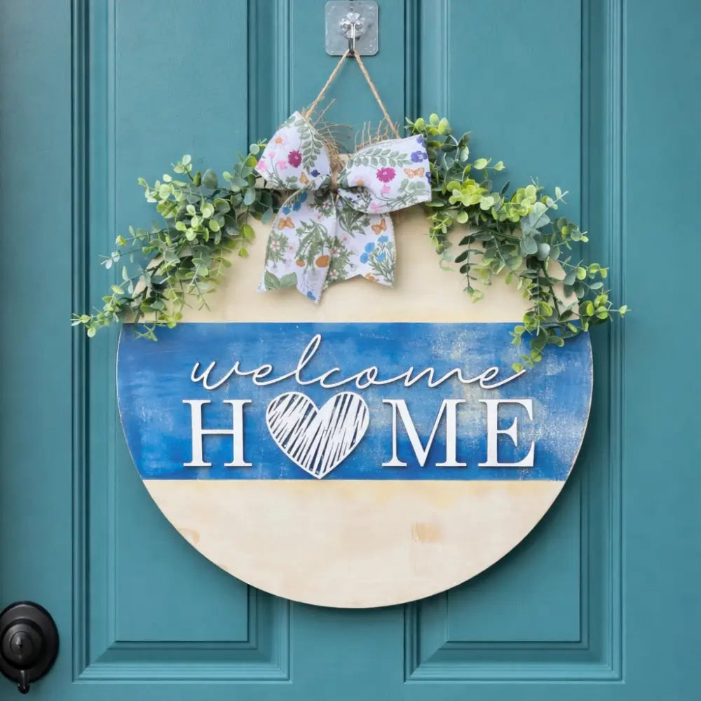 18’’ Wood Door Hanger-White/Royal Blue