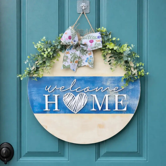18’’ Wood Door Hanger-White/Royal Blue