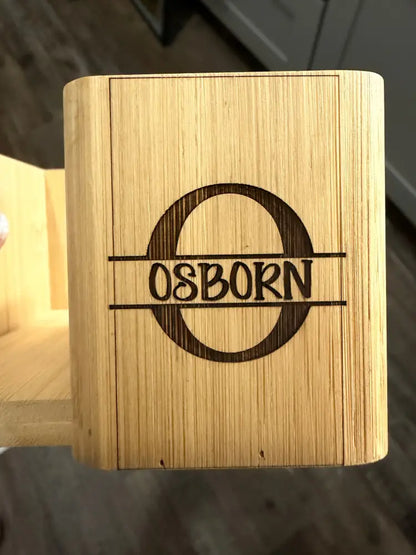 Bamboo Square 6-Coaster Set with Holder