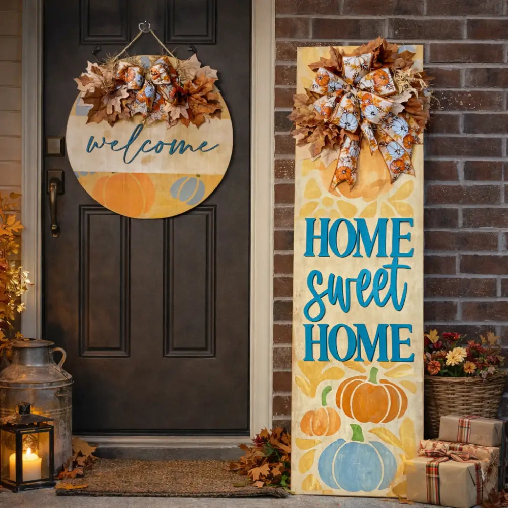Fall Home Sweet Home Leaner + Welcome Door Hanger