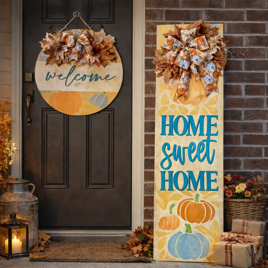Fall Home Sweet Home Leaner + Welcome Door Hanger