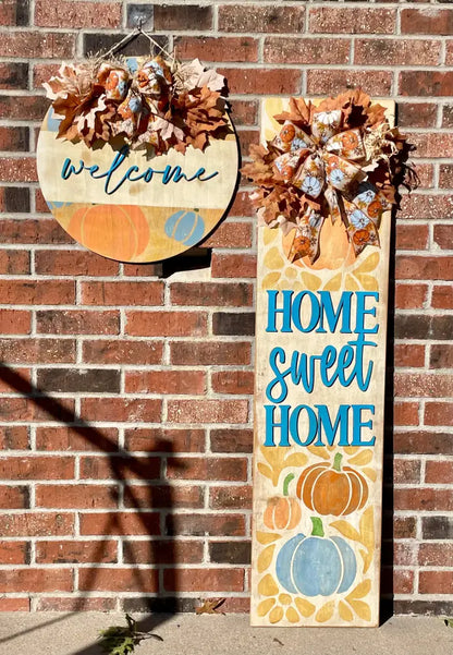 Fall Home Sweet Home Leaner + Welcome Door Hanger