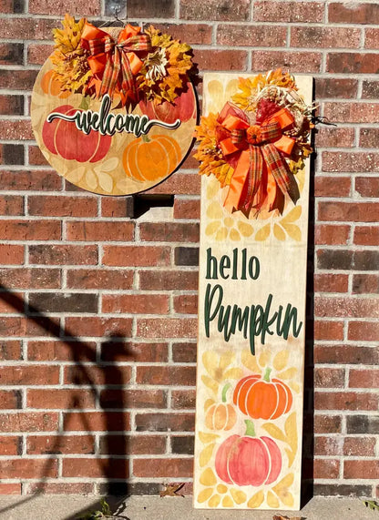 Hello Pumpkin Leaner + Welcome Door Hanger
