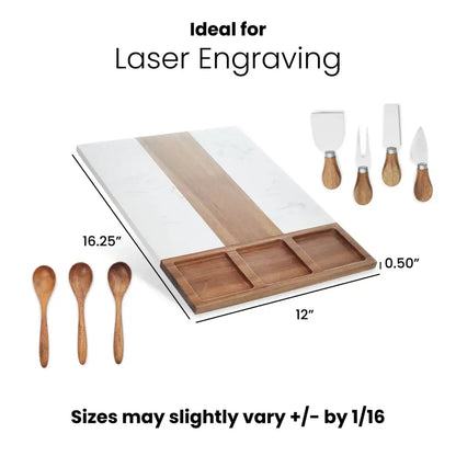 Marble & Wood Charcuterie Board Set