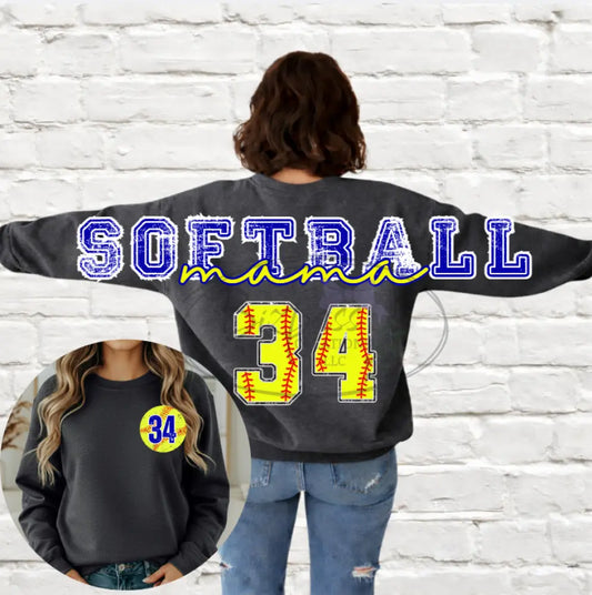Oversized Across the Back Softball Crewneck