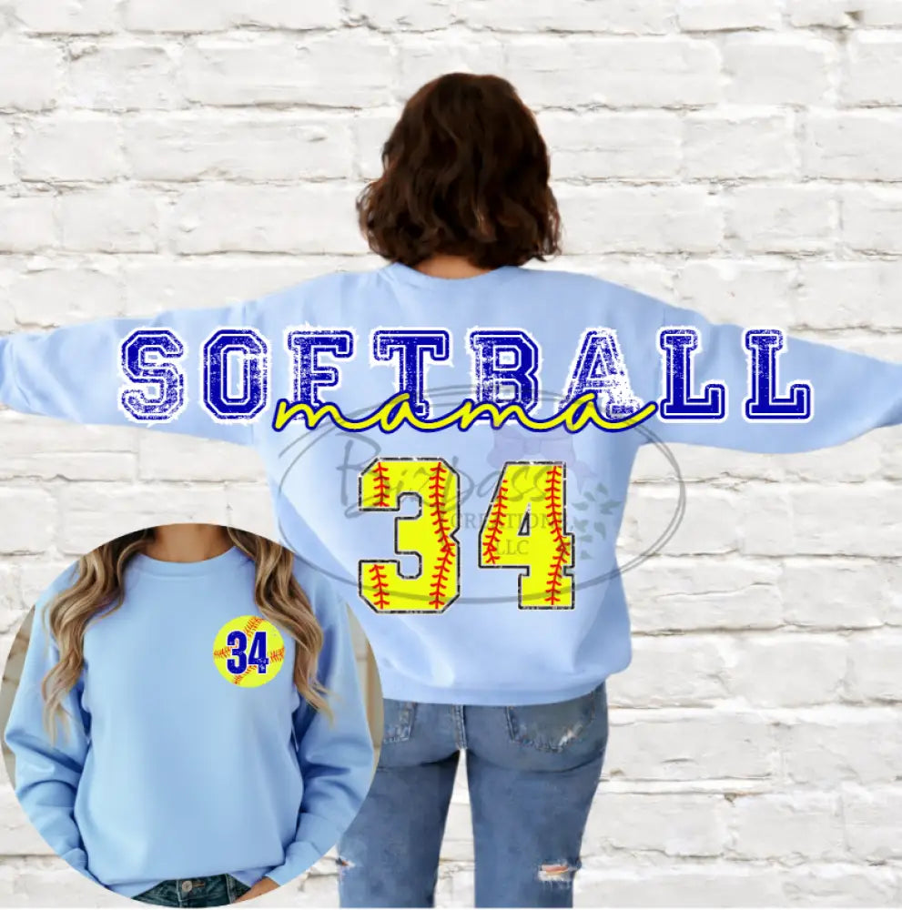 Oversized Across the Back Softball Crewneck