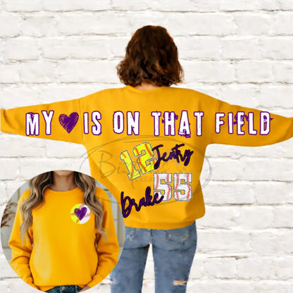 Oversized My Heart Is On The Field Baseball/Softball Crewneck