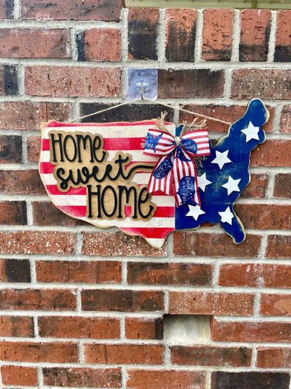 United States Home Sweet Home door hanger